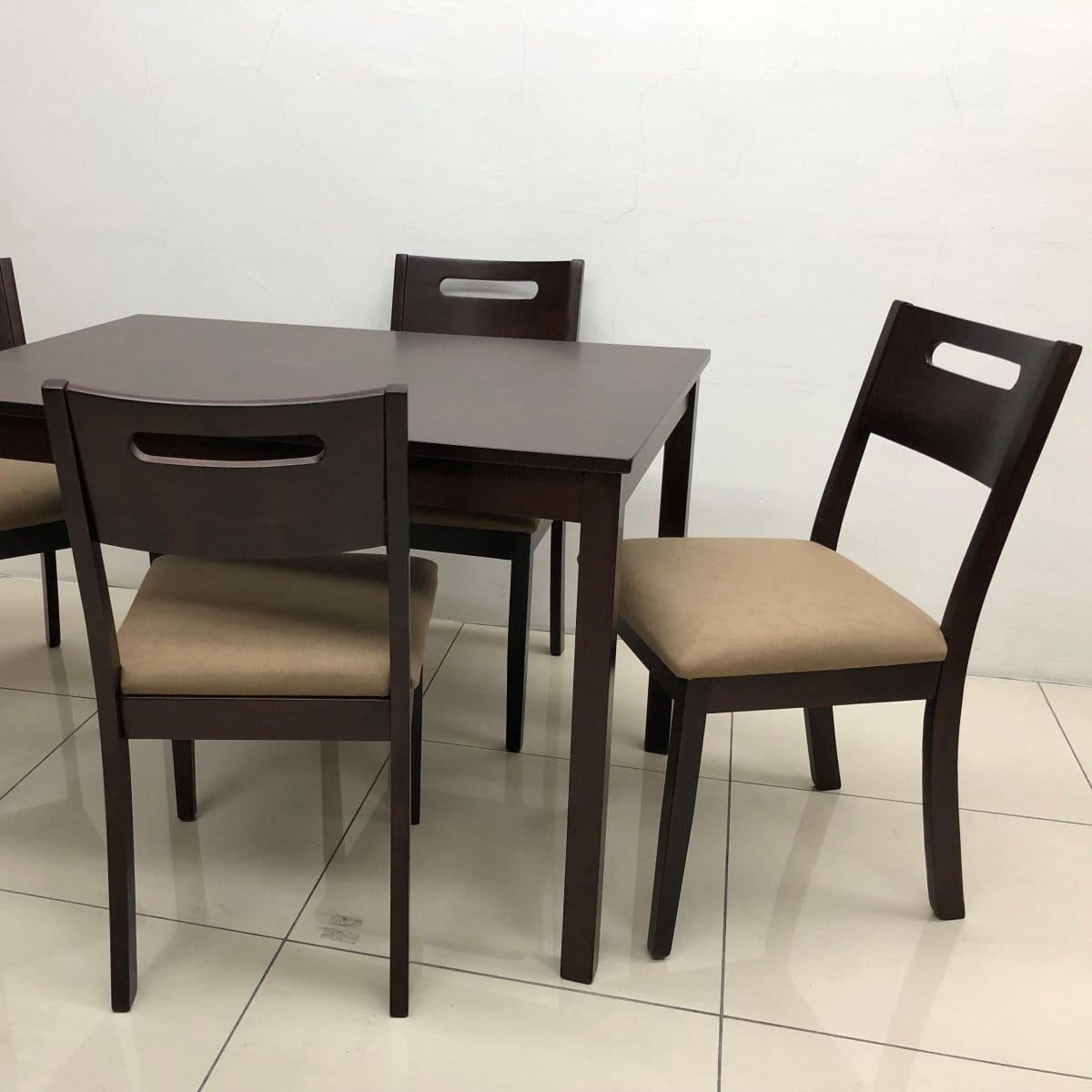 MORGAN 5pc 1.2m Solid Wood Dining Set (SYF-0149) picket and rail
