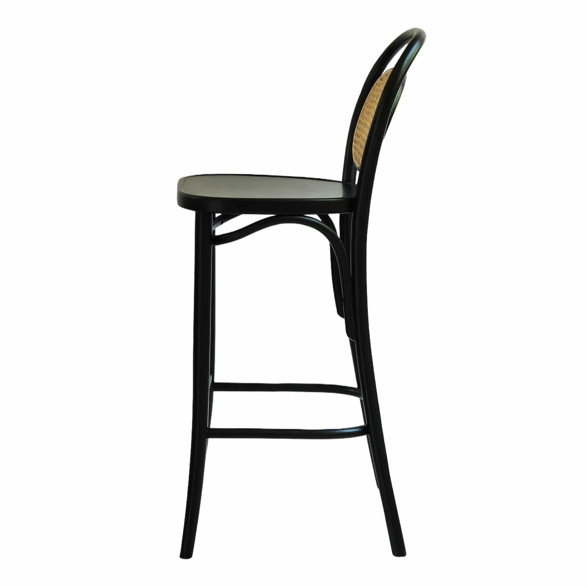 Munich Bar Chair (BS20A) Austrian Design Solid Wood American Beech Bentwood Dining Chair - Walnut/Oak/Black picket and rail