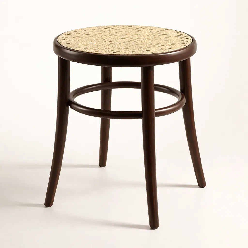 Munich Dining Stool (HM60-2) Austrian Design American Beech Bentwood Dining Chair - Walnut/Oak/Black picket and rail