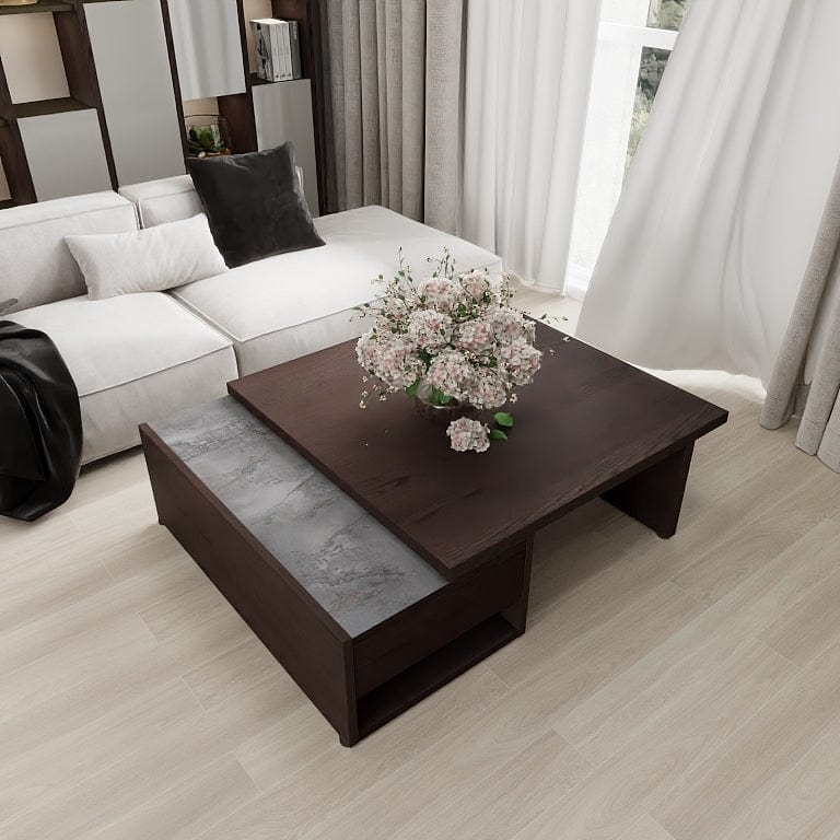 Norya 1.1m Solid Wood Custom Extendable Coffee Table - European Red Oak (RZFM03A) picket and rail