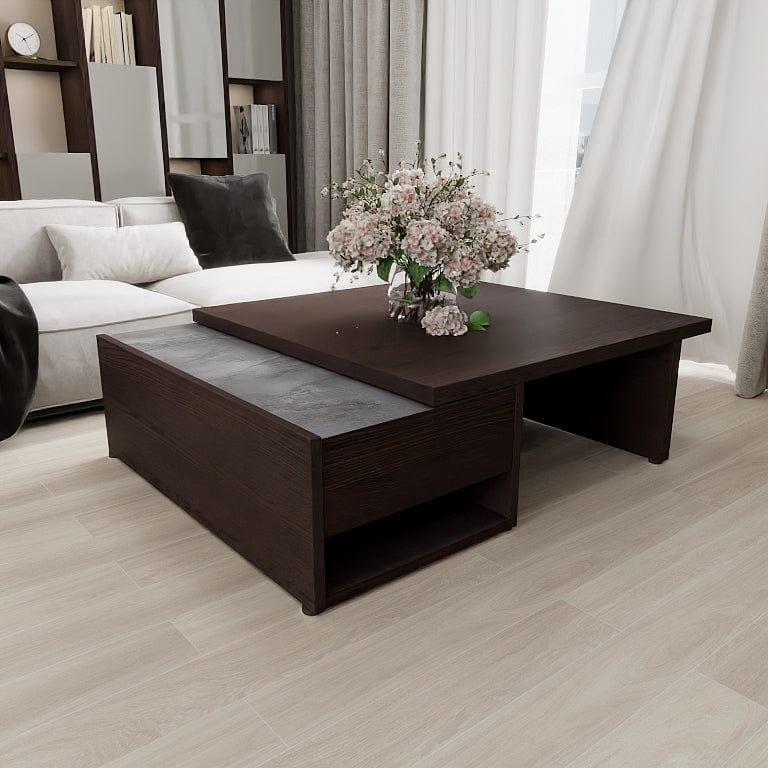 Norya 1.1m Solid Wood Custom Extendable Coffee Table - European Red Oak (RZFM03A) picket and rail