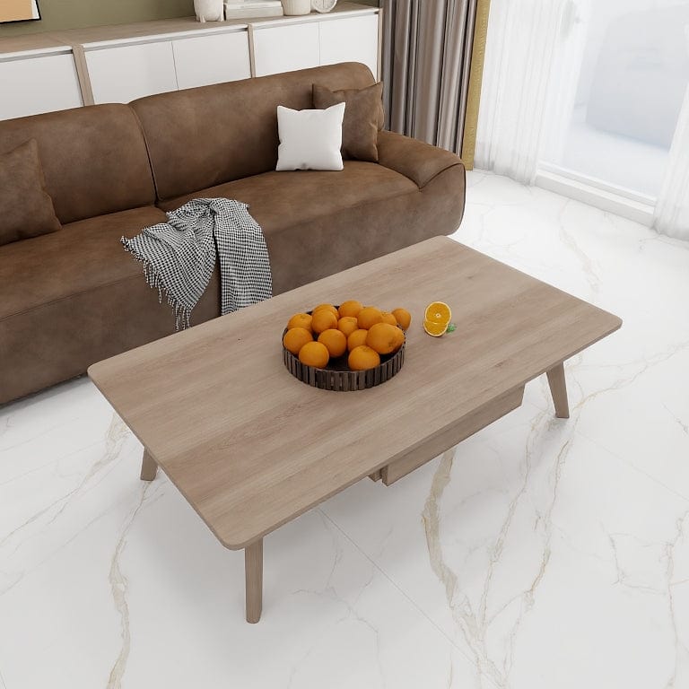 Norya 1.2m Solid Wood Custom Coffee Table German White Oak (XZFA03