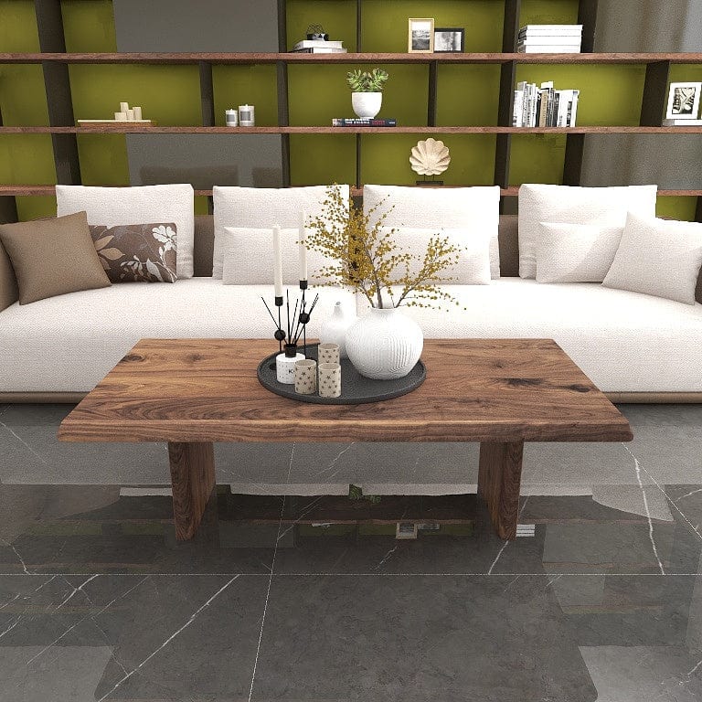 Norya 1.4m Solid Wood Custom Coffee Table - American Walnut (NZFS08A) picket and rail