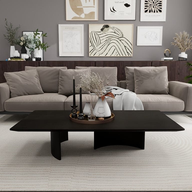 Norya 1.4m Solid Wood Custom Coffee Table - European Dark Oak (CZFC04) picket and rail