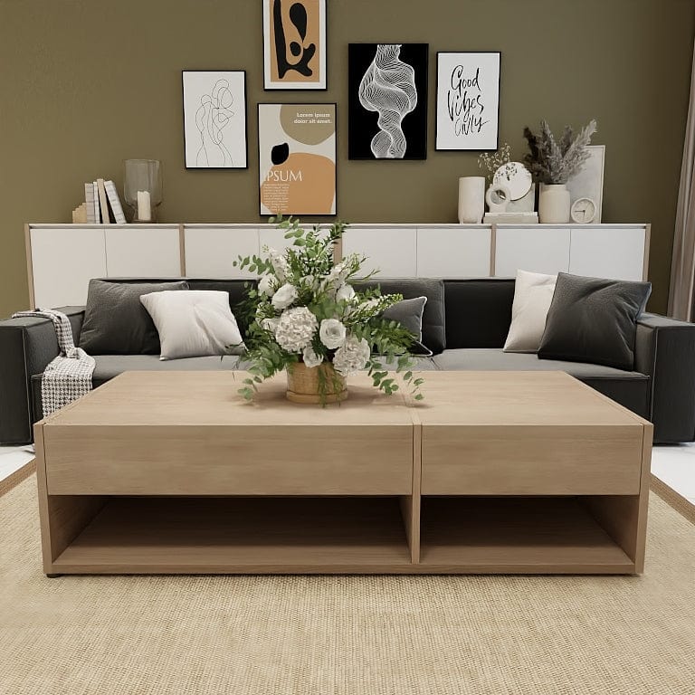 Norya 1.4m Solid Wood Custom Coffee Table German White Oak (XZFK01