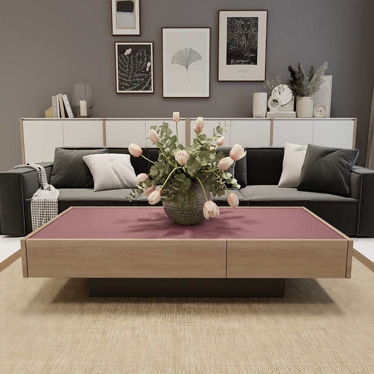 Norya 1.4m Solid Wood Custom Coffee Table - German White Oak (XZFT30) picket and rail