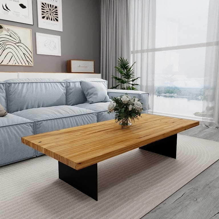 Norya 1.55m Solid Wood Coffee Table - European Dark Oak (CZFU01) picket and rail