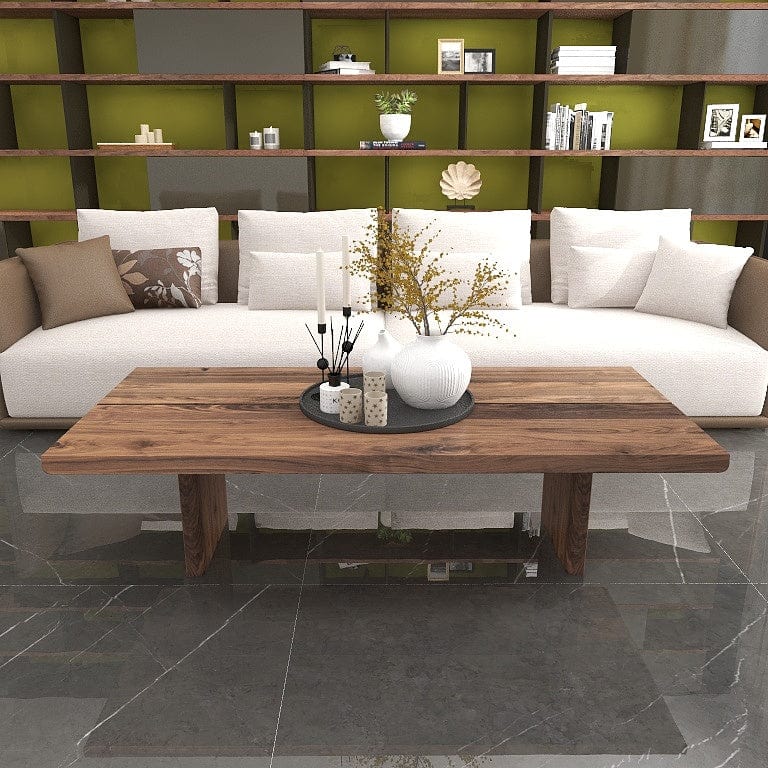 Norya 1.6m Solid Walnut & Oak Wood Custom Coffee Table - American Waln ...