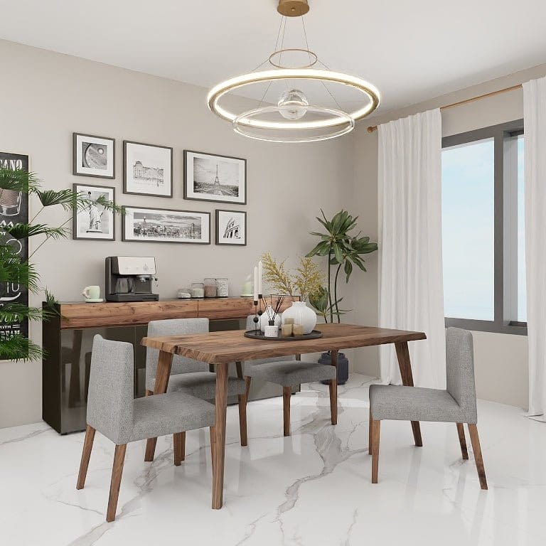 NORYA 1.6m Wood Dining Table in Solid American Walnut (NZTA02) picket and rail