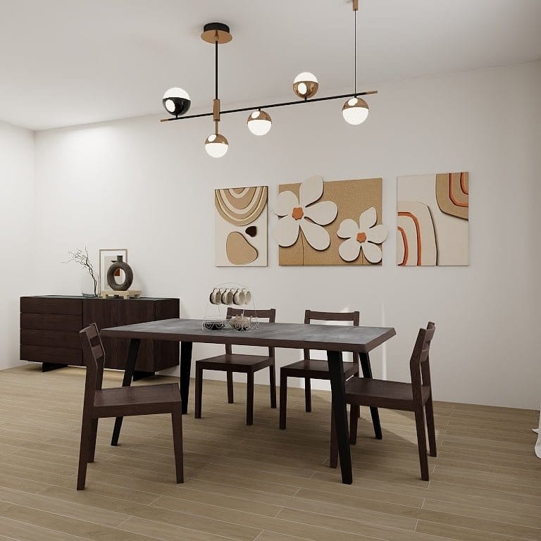 NORYA 1.75m Wood Dining Table in Solid European Dark Oak (RZTX02) picket and rail