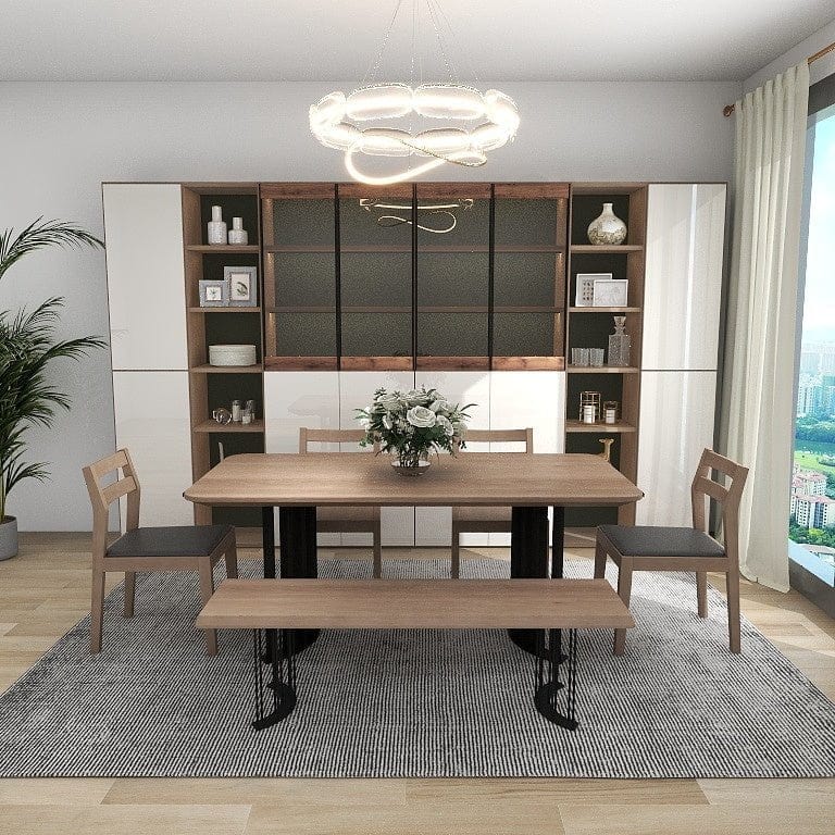 NORYA 1.8m Dining Table in Solid European White Oak (XZTV15) picket and rail