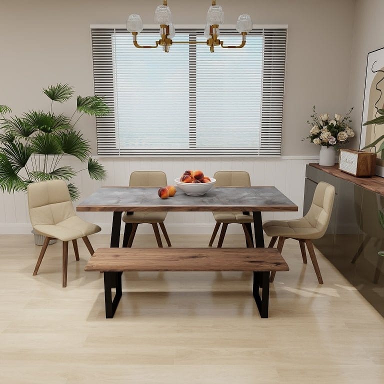 NORYA 1.8m Walnut & Oak Wood Dining Table - Solid American Walnut (NZT - Picket&Rail Custom ...