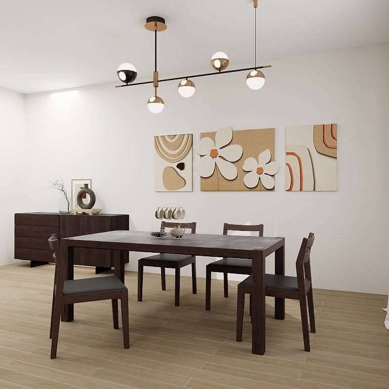 NORYA 1.8m Wood Dining Table in Solid European Dark Oak (RZTM03A) picket and rail