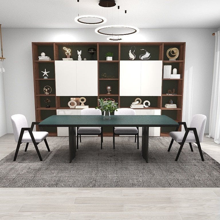 NORYA 2.4m Wood Dining Table in Solid European Dark Oak (CZTA04) picket and rail