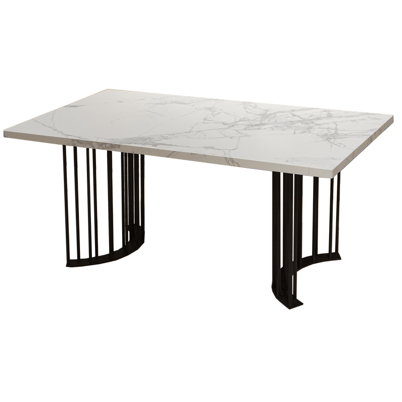 Norya Customized Sintered Stone Top Dining Table (Basic) picket and rail