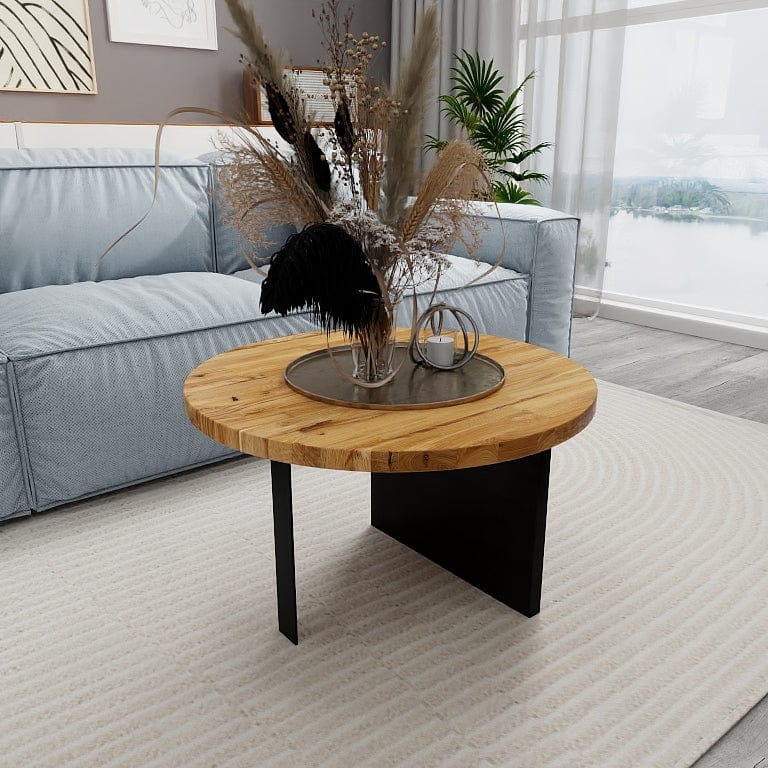 Norya Solid Wood Custom Round Coffee Table - European Dark Oak (CZFR70 ...