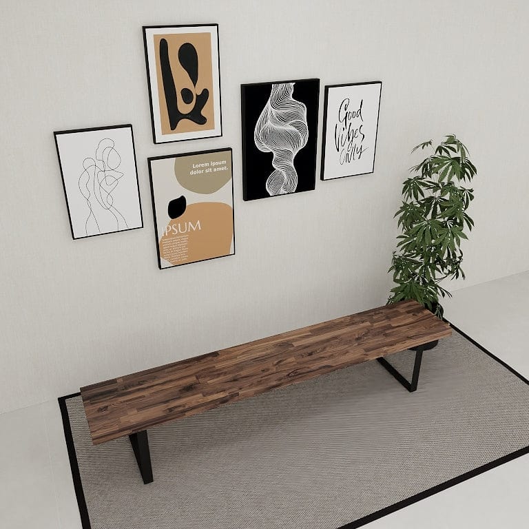 Norya Solid Wood Dining Bed Series - American Walnut (NZE01) picket and rail