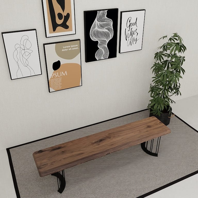 1.8m Norya Solid Walnut & Oak Wood Custom Dining Bench Series - Americ ...