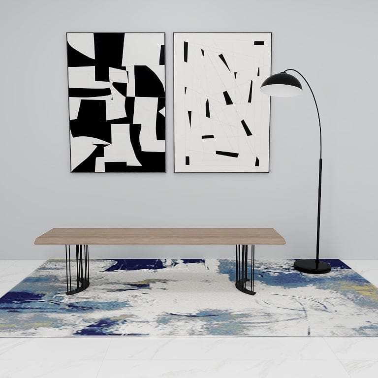 Norya Solid Wood Dining Bed Series - German White Oak (XZD02) picket and rail