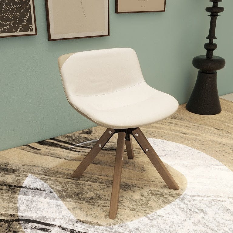 Norya Solid Wood Dining Chair Leather/German White Oak