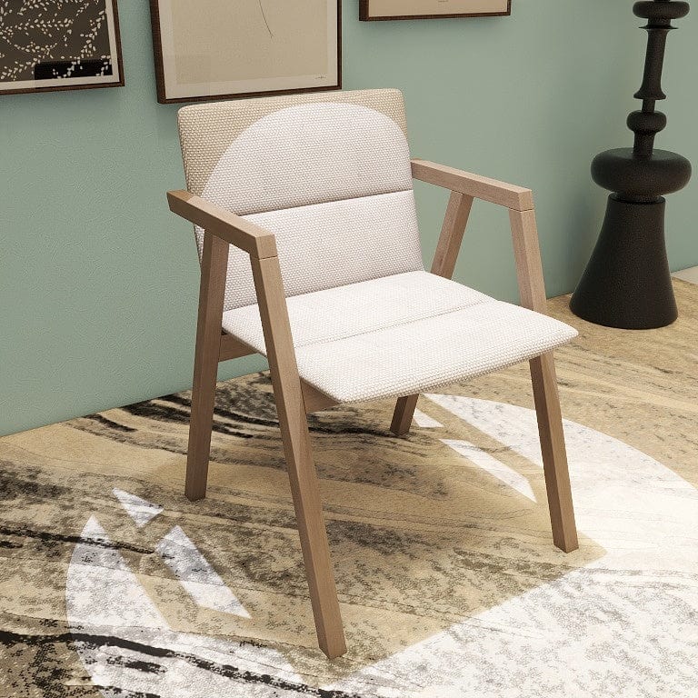 Norya Solid Wood Dining Chair - German White Oak (X6Z76-Q) picket and rail