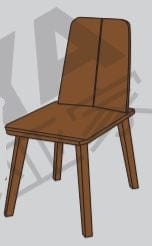 NORYA Solid Wood Dining Chairs D5 American Walnut (N6Z82-C) picket and rail