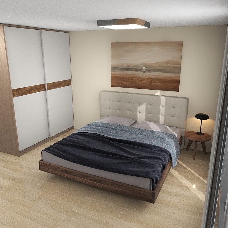 Norya Wooden Bed Series - Solid Wood American Walnut (NCB18) picket and rail