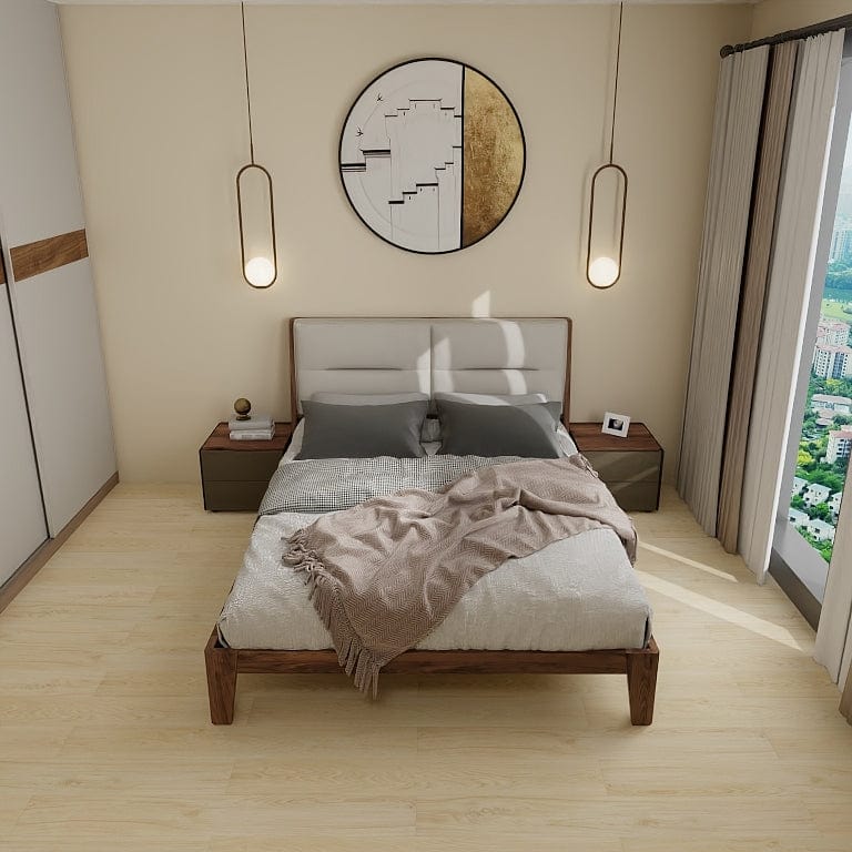 Norya Wooden Bed Series - Solid Wood American Walnut (NCT15B) picket and rail