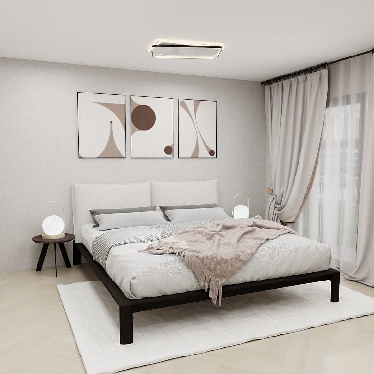 Norya Wooden Bed Series - Solid Wood European Dark Oak (CCR18Q1) picket and rail