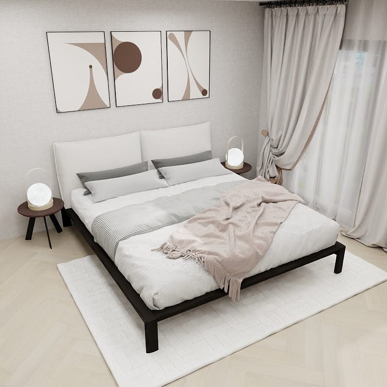Norya Wooden Bed Series - Solid Wood European Dark Oak (CCR18Q1) picket and rail