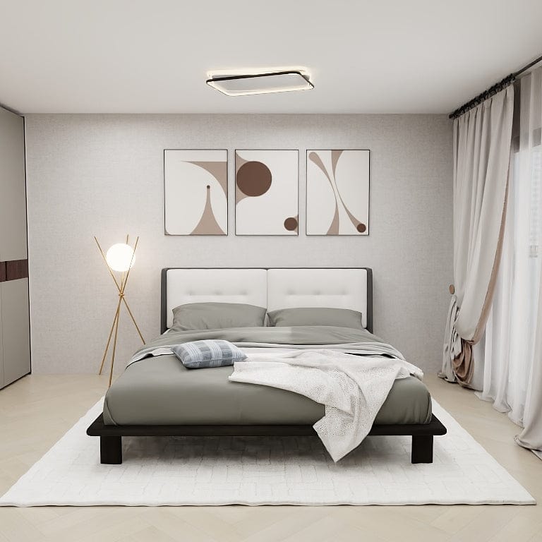 Norya Wooden Bed Series - Solid Wood European Dark Oak (CCS18N2) picket and rail