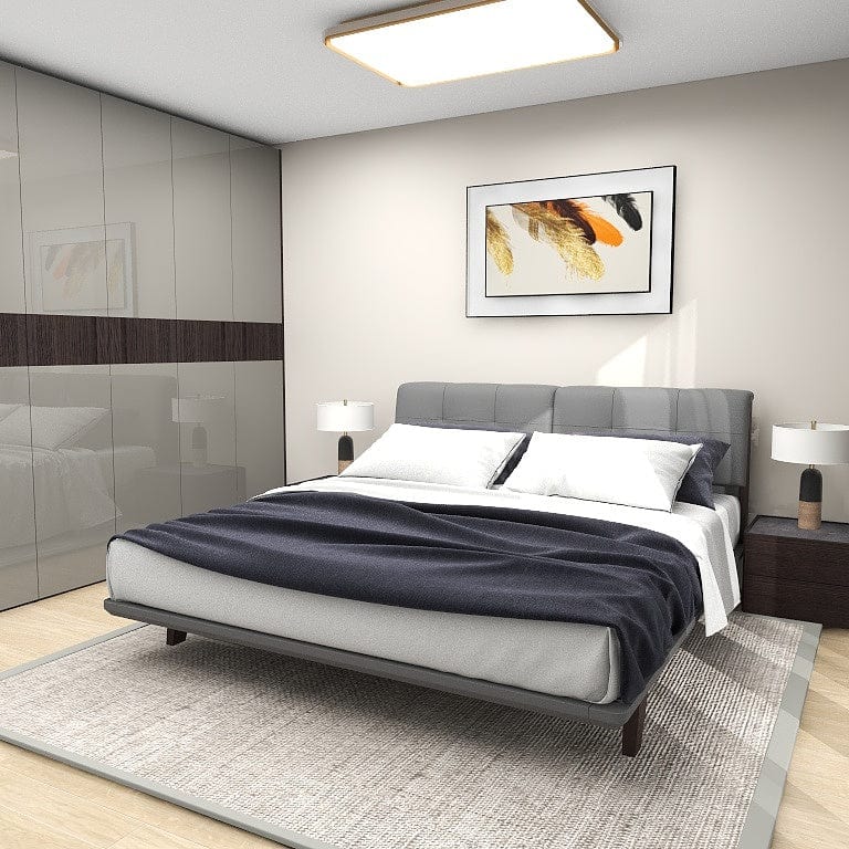 Norya Wooden Bed Series - Solid Wood European Red Oak (RCA18) picket and rail