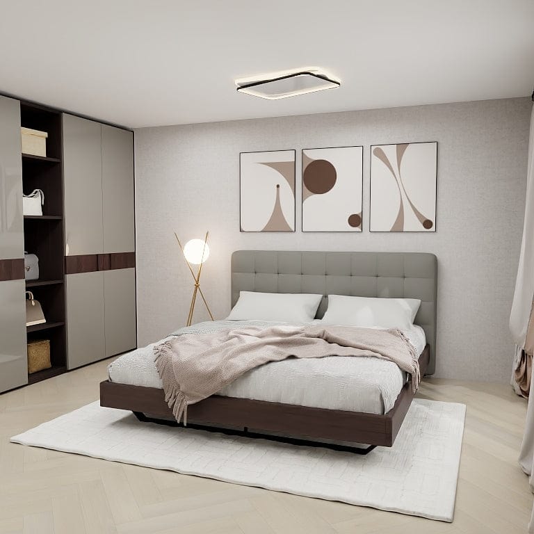 Norya Wooden Bed Series - Solid Wood European Red Oak (RCB18) picket and rail