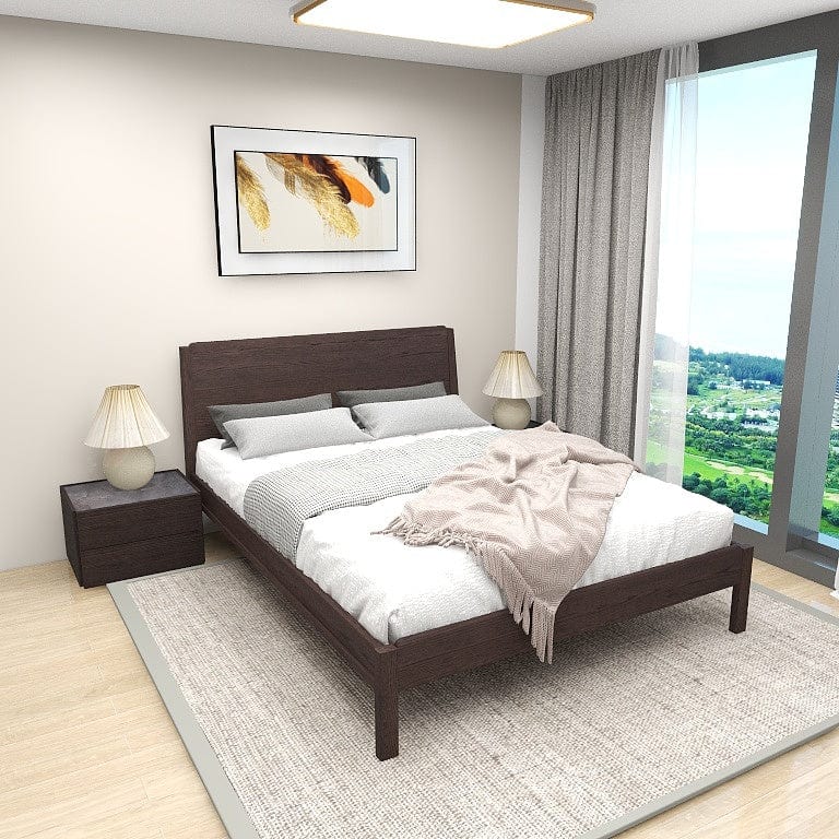 Norya Wooden Bed Series - Solid Wood European Red Oak (RCE15) picket and rail