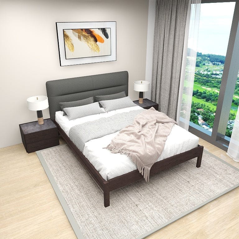 Norya Wooden Bed Series - Solid Wood European Red Oak (RCE15NA) picket and rail