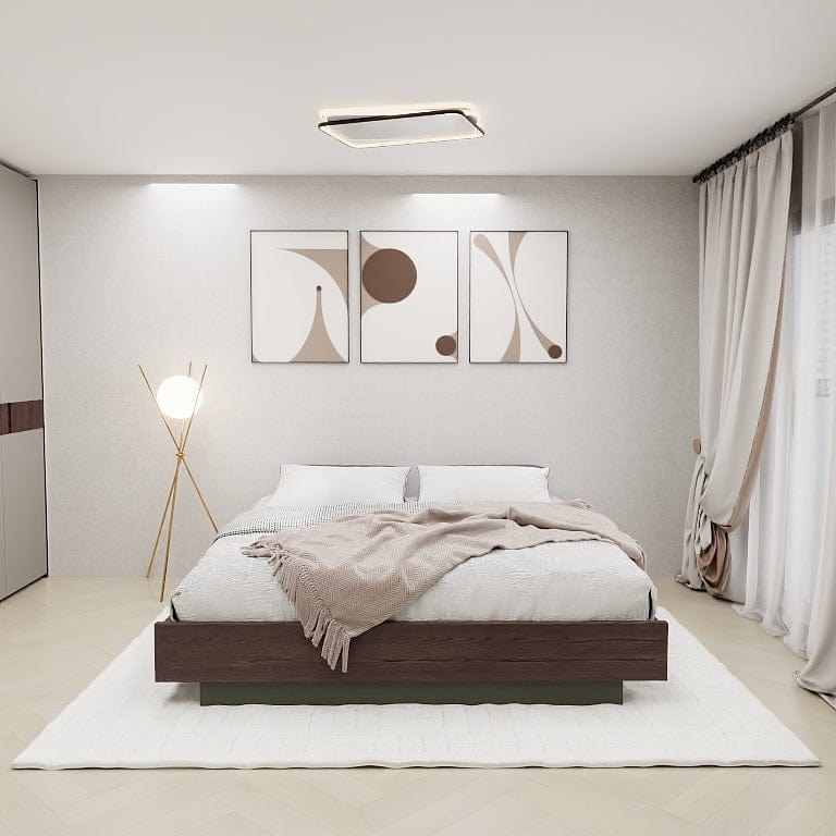 Norya Wooden Bed Series - Solid Wood European Red Oak (RCP18A1) picket and rail