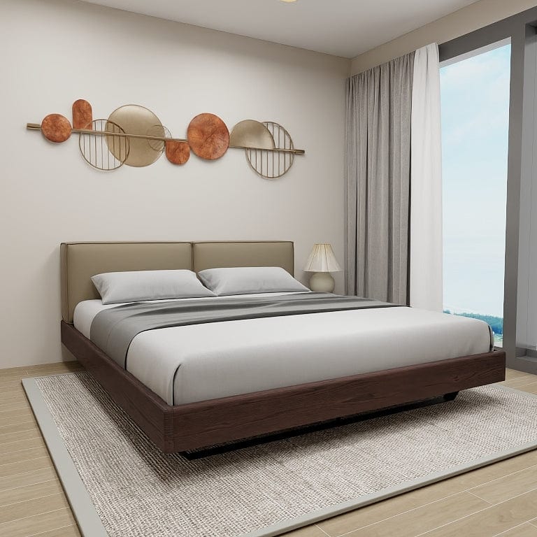 Norya Wooden Bed Series - Solid Wood European Red Oak (RCQ18N) picket and rail