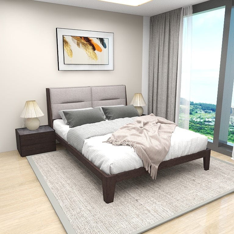 Norya Wooden Bed Series - Solid Wood European Red Oak (RCT15B) picket and rail