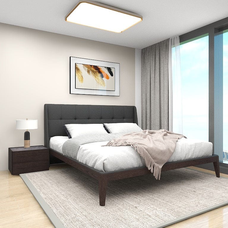 Norya Wooden Bed Series - Solid Wood European Red Oak (RCU18N) picket and rail