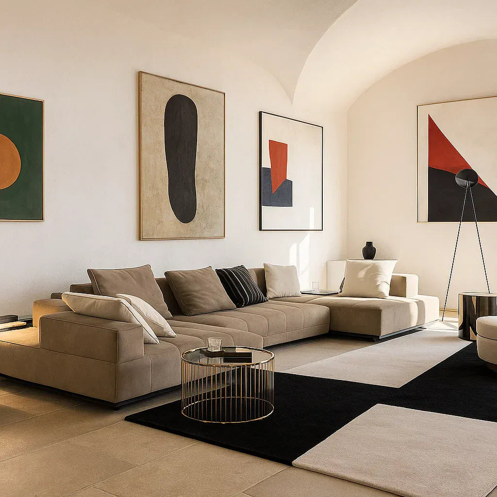 Orvian (SF12021) - Italian Minimalist Custom Sofa Bespoke in Leather & Fabric picket and rail