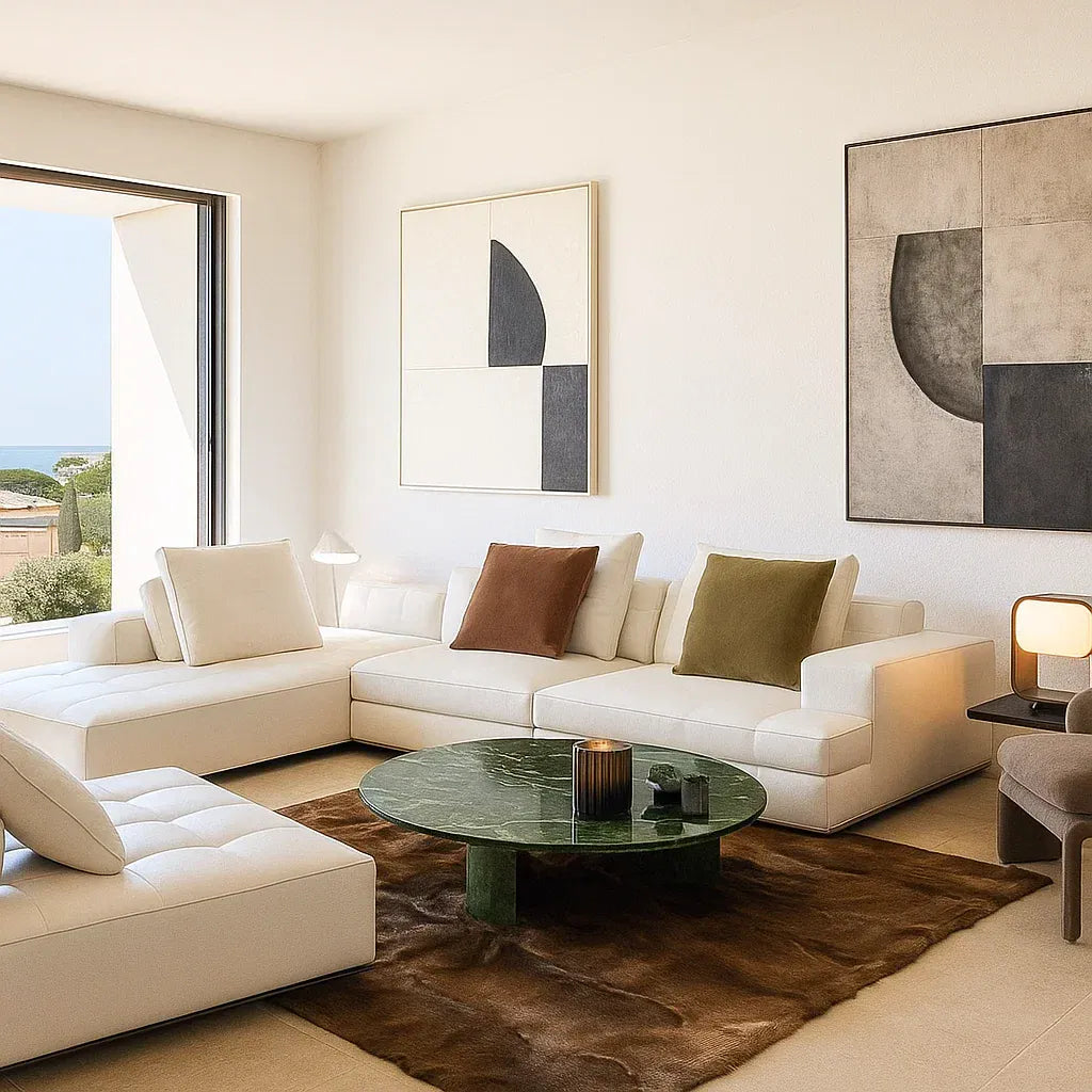 Orvian (SF12021) - Italian Minimalist Custom Sofa Bespoke in Leather & Fabric picket and rail