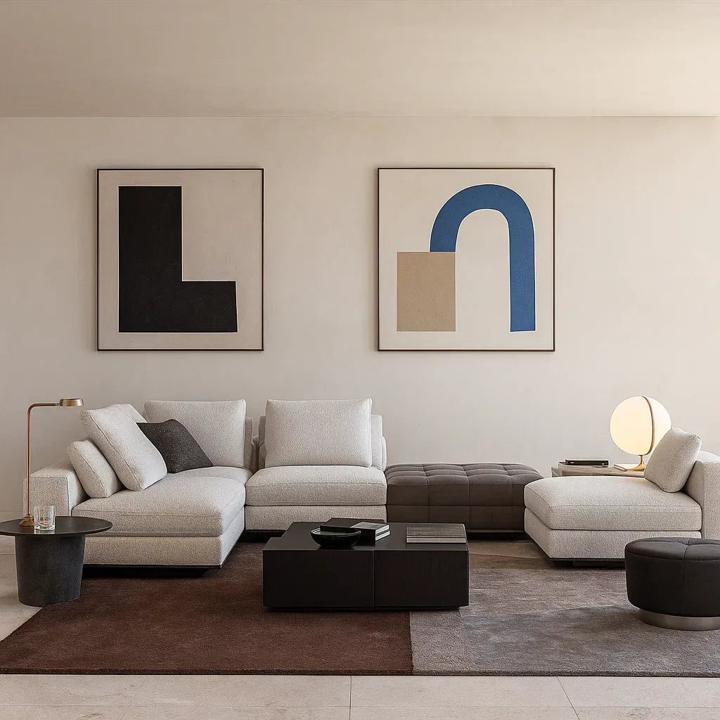 Orvian (SF12021) - Italian Minimalist Custom Sofa Bespoke in Leather & Fabric picket and rail