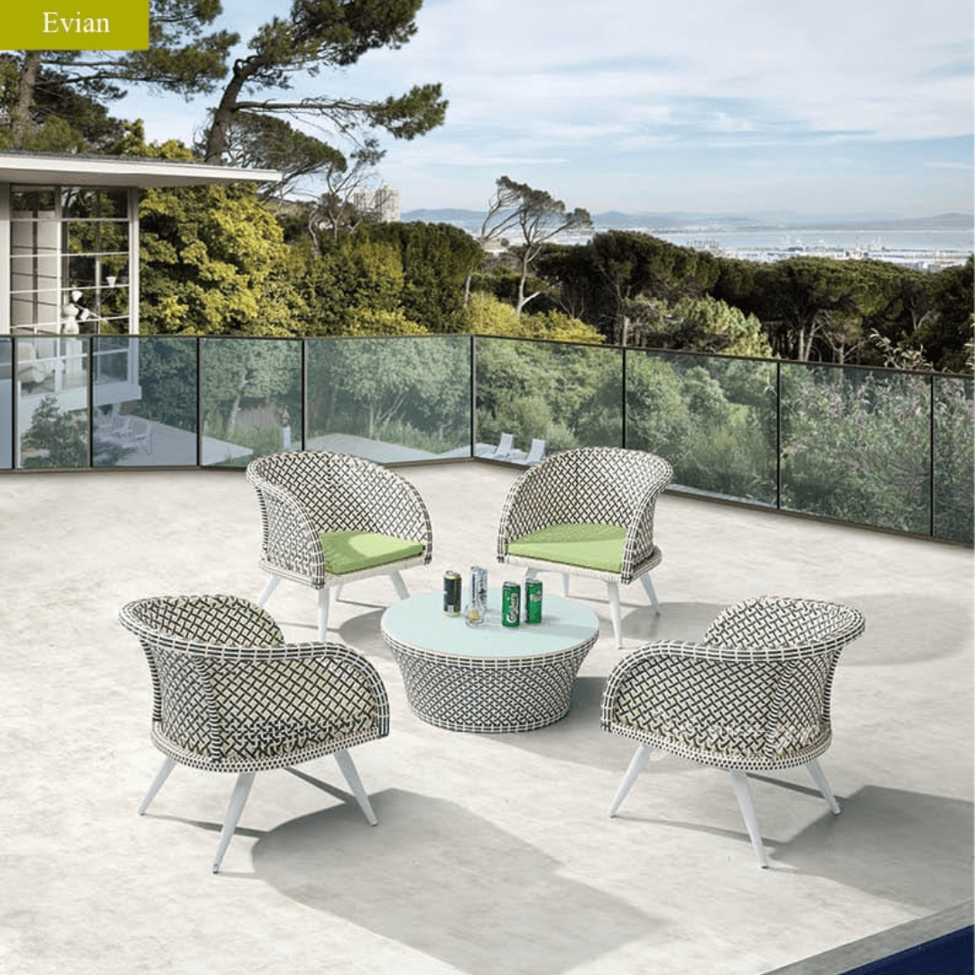 Outdoor Collection Evian Series WA6015 Dining Chair picket and rail