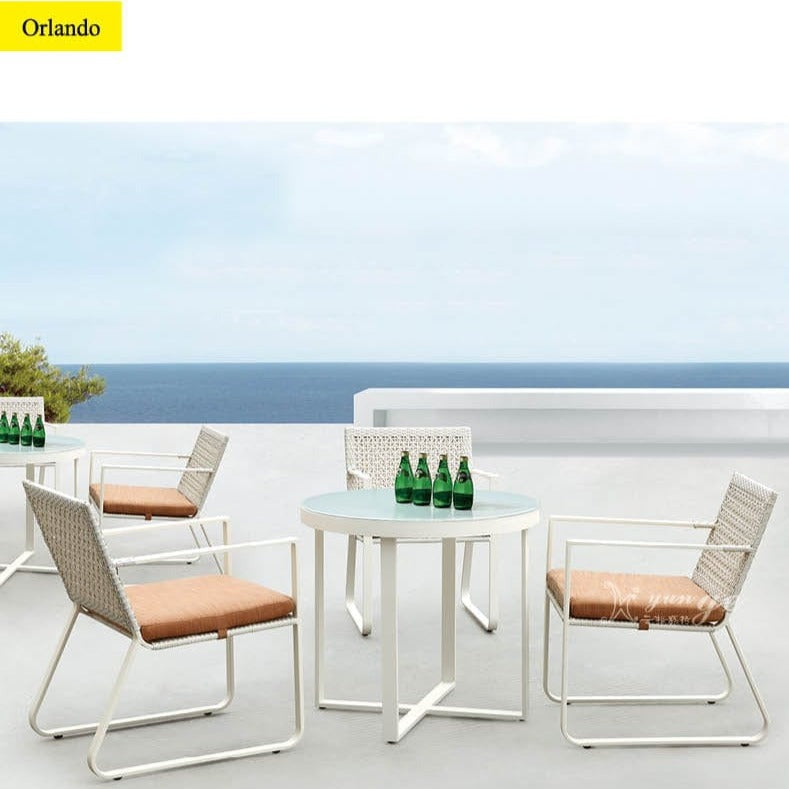 Outdoor Collection Orlando Series WA4021 Round Dining Table picket and rail