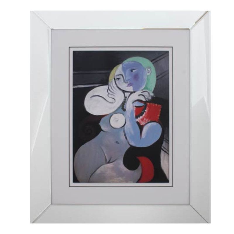 Pablo Picasso “Femme Au Fauteuil Rouge", 1932 | Licensed Art Print | Framed Art | Lithograph | Abstract picket and rail