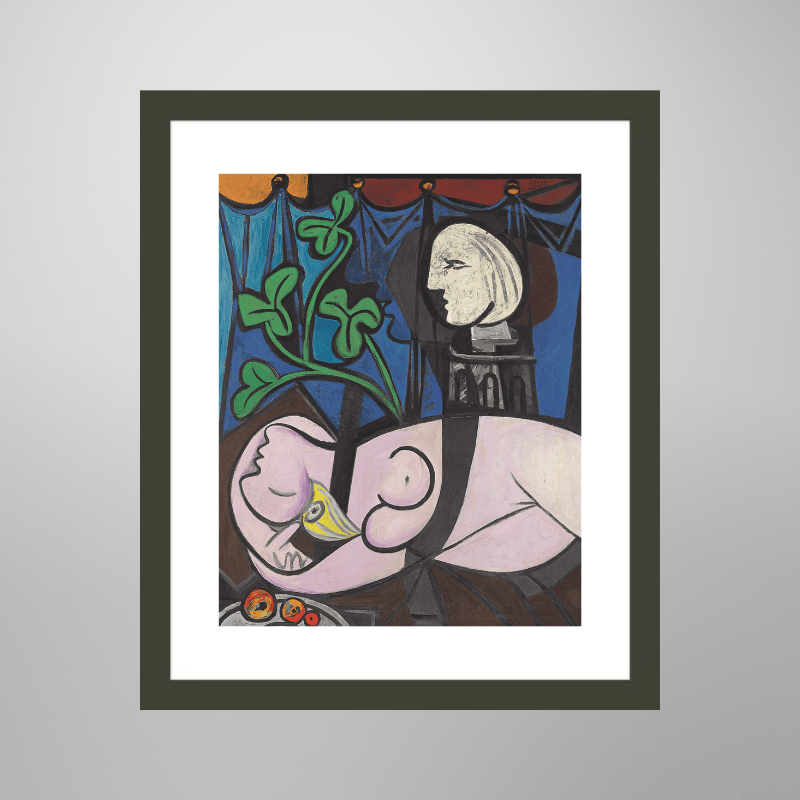 Pablo Picasso “Nude, Green Leaves And Bust", 1932 | Licensed Art Print | Framed Art | Lithograph | Abstract picket and rail