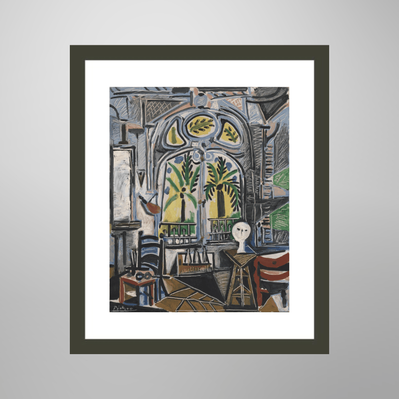 Pablo Picasso “The Studio", 1955 | Licensed Art Print | Framed Art | Lithograph | Abstract picket and rail