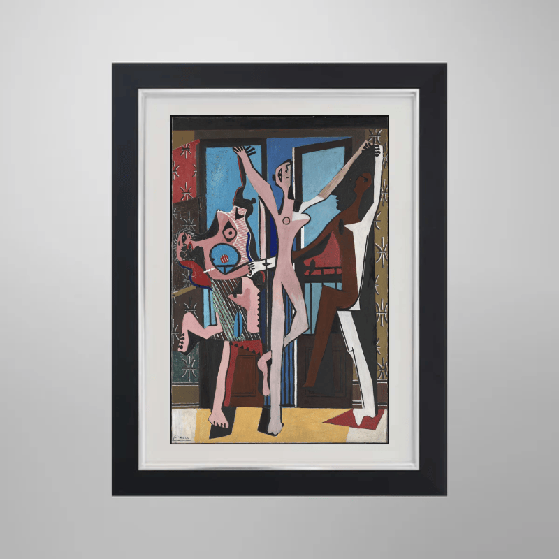 Pablo Picasso “The Three Dancers", 1925 | Licensed Art Print | Framed Art | Lithograph | Abstract picket and rail