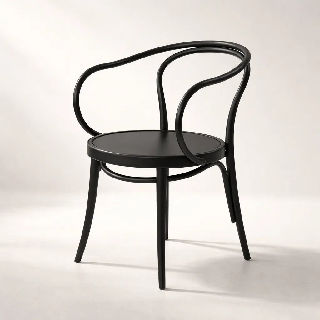Prague Armchair (CH30B) Central European Design Solid Wood  American Beech Bentwood Dining Chair - Walnut/Oak/Black picket and rail