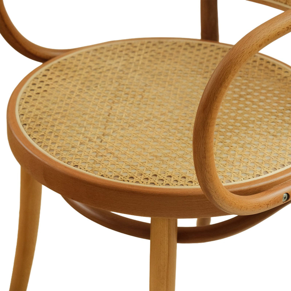 Prague Armchair (CH30B) with Rattan Back Central European Design Solid Wood American Beech Bentwood Dining Chair - Walnut/Oak/Black picket and rail